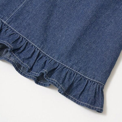 【柔軟牛仔】愛心刺繡揹帶裙
