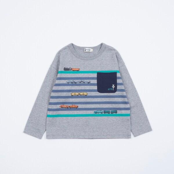 KPBOY 日本製/電車圖案長袖T恤（80～130）