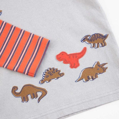 KPBOY 條紋與純色天竺拼接層疊風長袖T恤（80～120）