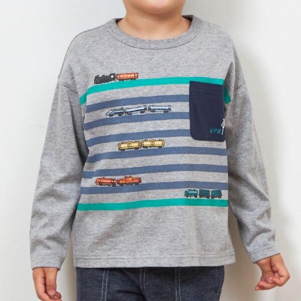 KPBOY 日本製/電車圖案長袖T恤（80～130）