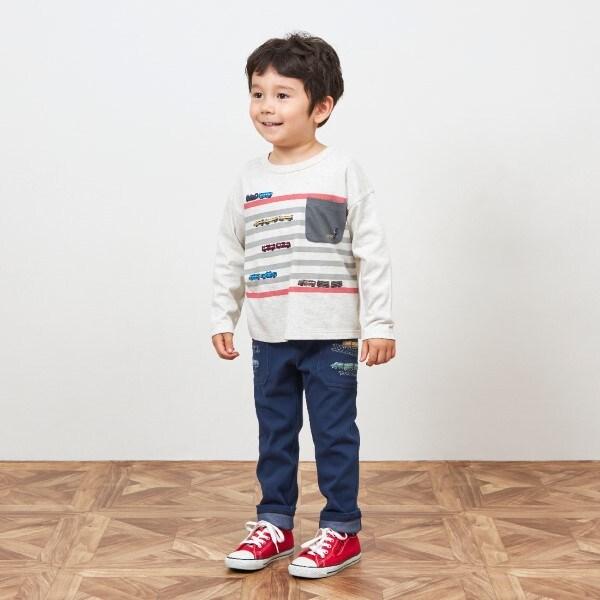 KPBOY 日本製/電車圖案長袖T恤（80～130）