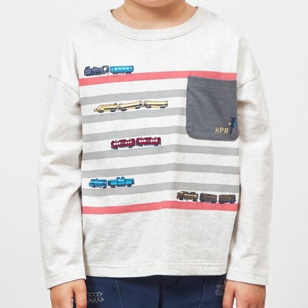 KPBOY 日本製/電車圖案長袖T恤（80～130）