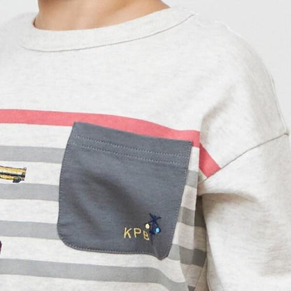 KPBOY 日本製/電車圖案長袖T恤（80～130）