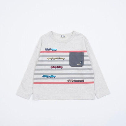 KPBOY 日本製/電車圖案長袖T恤（80～130）