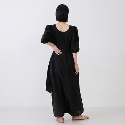 【LADIES】配腰帶連衣裙