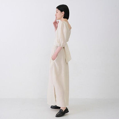 【LADIES】配腰帶連衣裙