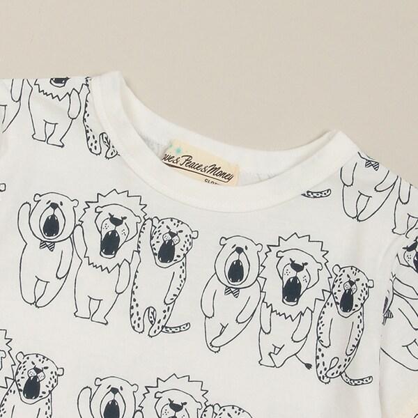 三隻動物全印花短袖T恤