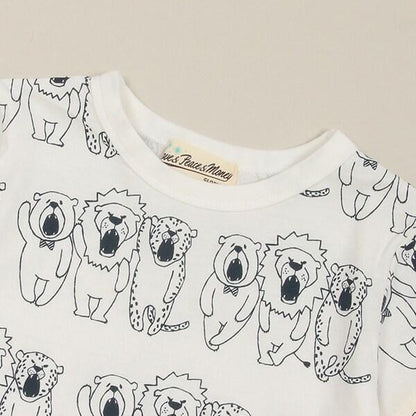 三隻動物全印花短袖T恤
