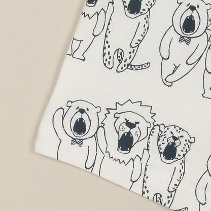 三隻動物全印花短袖T恤