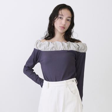 【LADIES】泡泡領長袖T恤