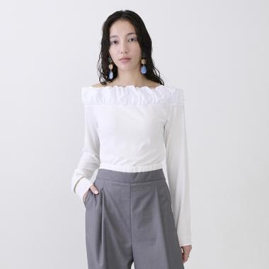 【LADIES】泡泡領長袖T恤