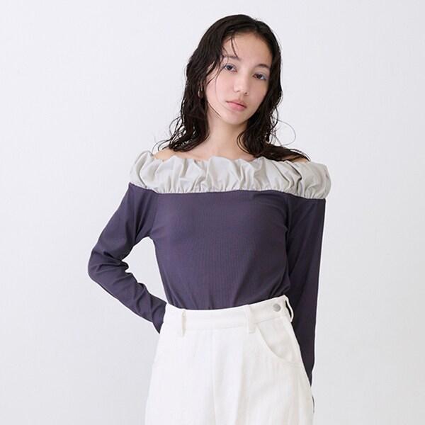【LADIES】泡泡領長袖T恤