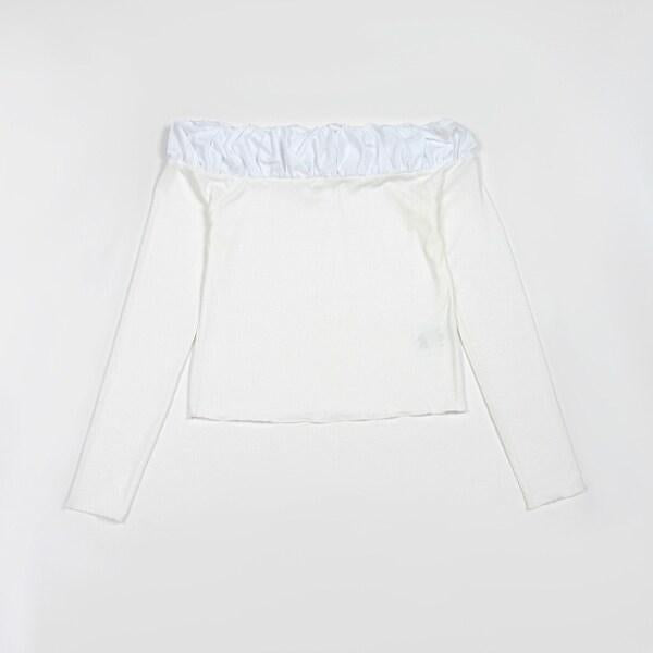 【LADIES】泡泡領長袖T恤