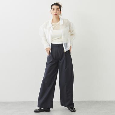 【LADIES】雙層腰設計長褲