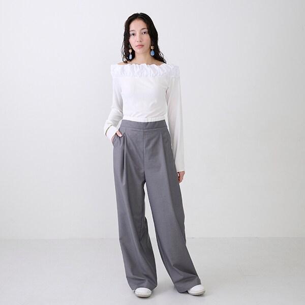 【LADIES】雙層腰設計長褲