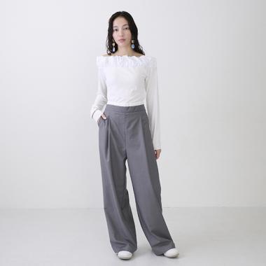 【LADIES】雙層腰設計長褲