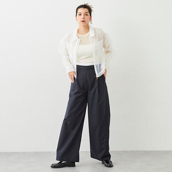 【LADIES】雙層腰設計長褲