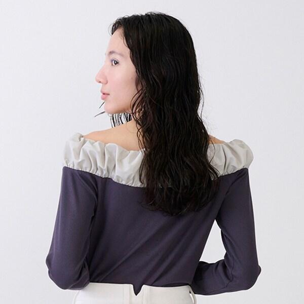 【LADIES】泡泡領長袖T恤