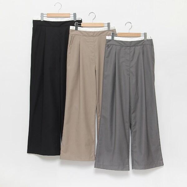 【LADIES】雙層腰設計長褲