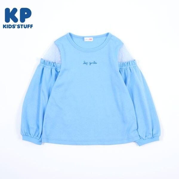 肩部波點網紗長袖T恤（120～130）