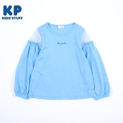 肩部波點網紗長袖T恤（120～130）