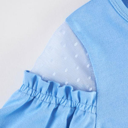 肩部波點網紗長袖T恤（120～130）