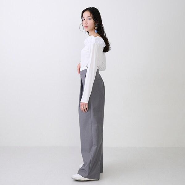 【LADIES】雙層腰設計長褲