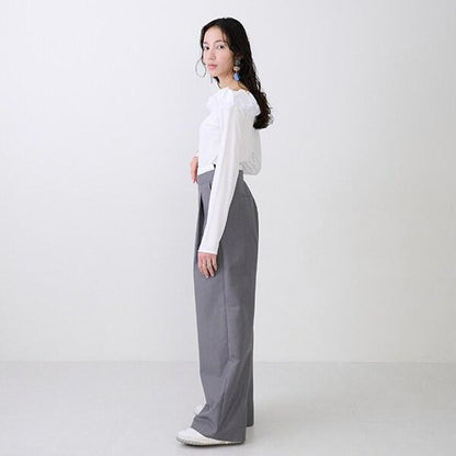 【LADIES】雙層腰設計長褲