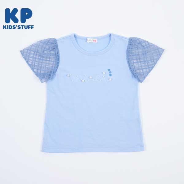 鈴蘭刺繡與珍珠標誌短袖T恤（110～130）