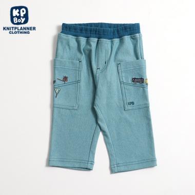 電車刺繡條紋七分褲（80～90）