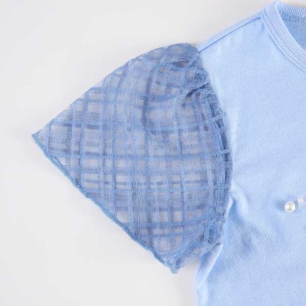 鈴蘭刺繡與珍珠標誌短袖T恤（110～130）