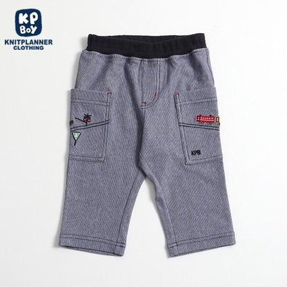 電車刺繡條紋七分褲（80～90）