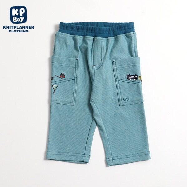 電車刺繡條紋七分褲（80～90）