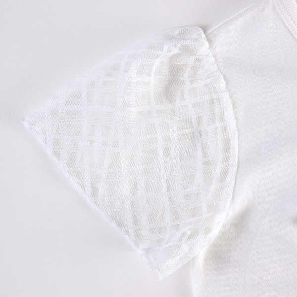 鈴蘭刺繡與珍珠標誌短袖T恤（110～130）