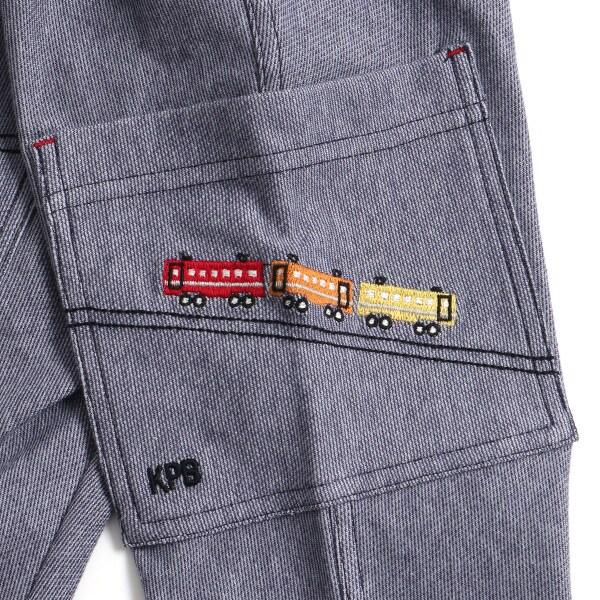 電車刺繡條紋七分褲（80～90）