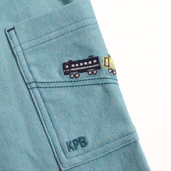 電車刺繡條紋七分褲（80～90）