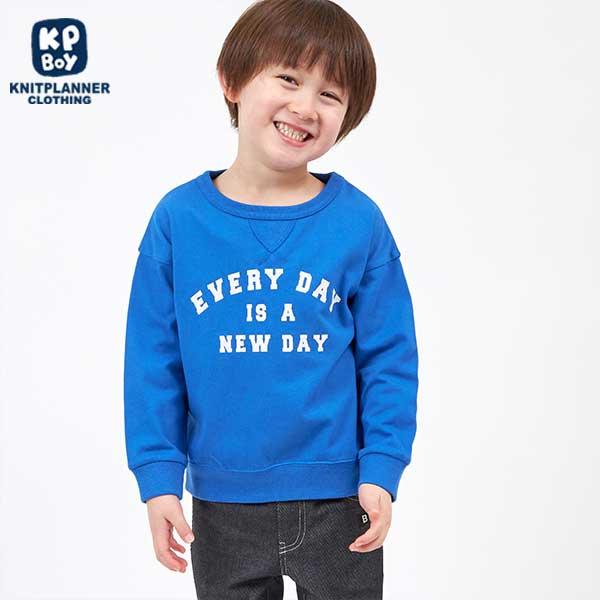 印花標誌衛衣風長袖T恤（100～130）