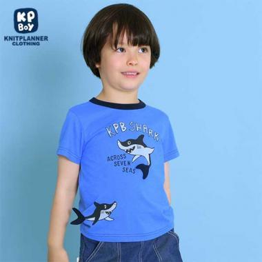 鯊魚圖案短袖T恤（100～130）