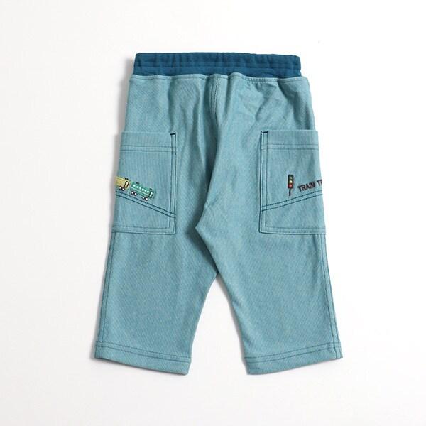 電車刺繡條紋七分褲（80～90）