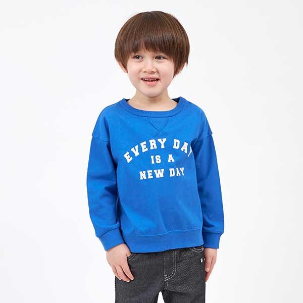 印花標誌衛衣風長袖T恤（100～130）