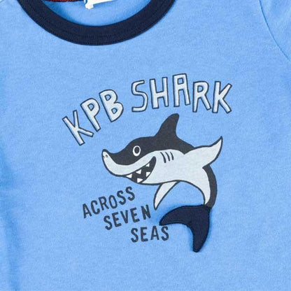 鯊魚圖案短袖T恤（100～130）