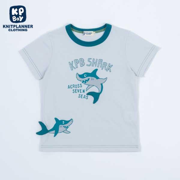 鯊魚圖案短袖T恤（100～130）