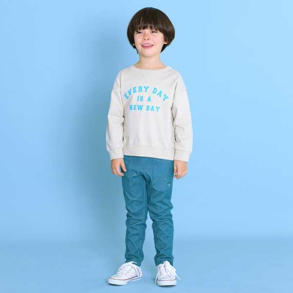 印花標誌衛衣風長袖T恤（100～130）