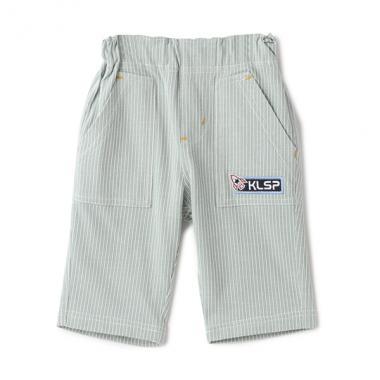 單點刺繡條紋六分褲