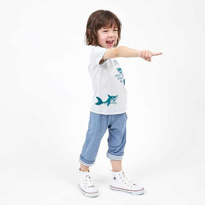 鯊魚圖案短袖T恤（100～130）