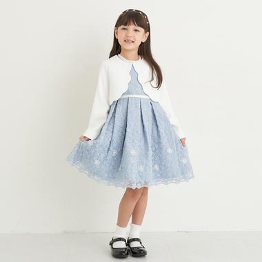 【兒童尺碼】短款外套+蕾絲連衣裙套裝