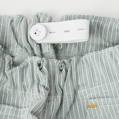 單點刺繡條紋六分褲