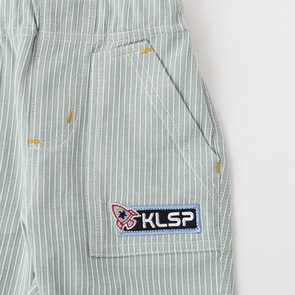 單點刺繡條紋六分褲