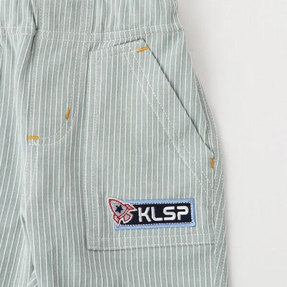 單點刺繡條紋六分褲