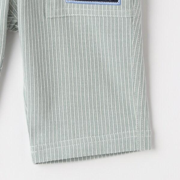 單點刺繡條紋六分褲